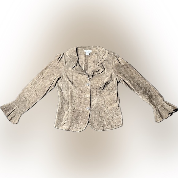 Coldwater Creek Suede Leather Jacket - Picture 2 of 7